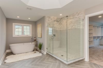 Open Shower with Frameless Glass