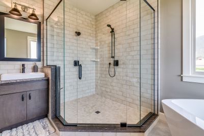 Contemporary Shower with Matte Black Fixtures