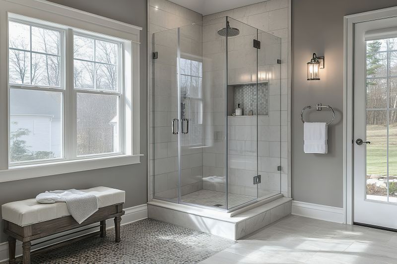 Open-Concept Shower with Frameless Glass